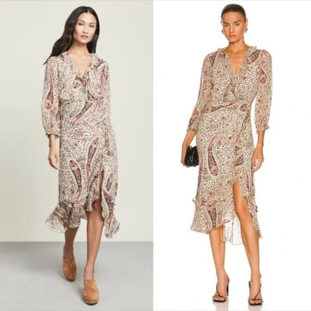 Veronica Beard Derby Silk Midi Dress Sz 10 Paisley Classic Event Quiet Luxury
